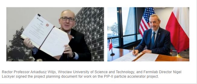 In signing the PIP-II planning agreement with Fermilab, Wrocaw University of Science and Technology joins a worldwide partnership