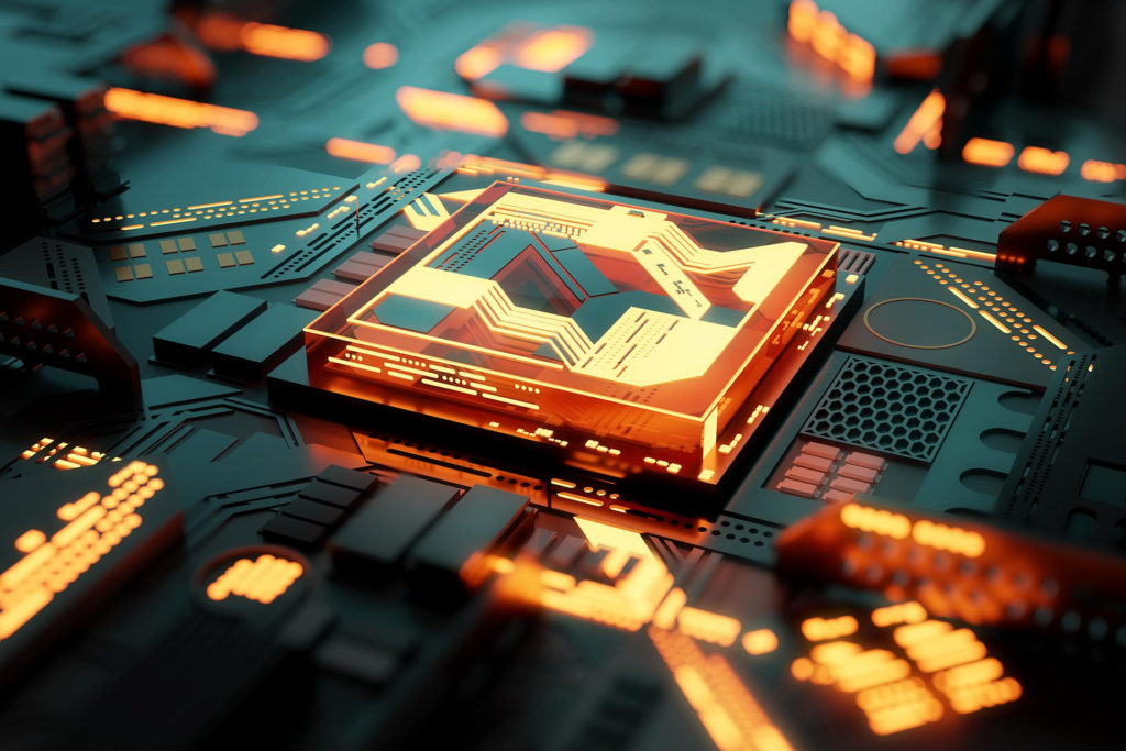 First atomic view of an operational quantum electronic gadget